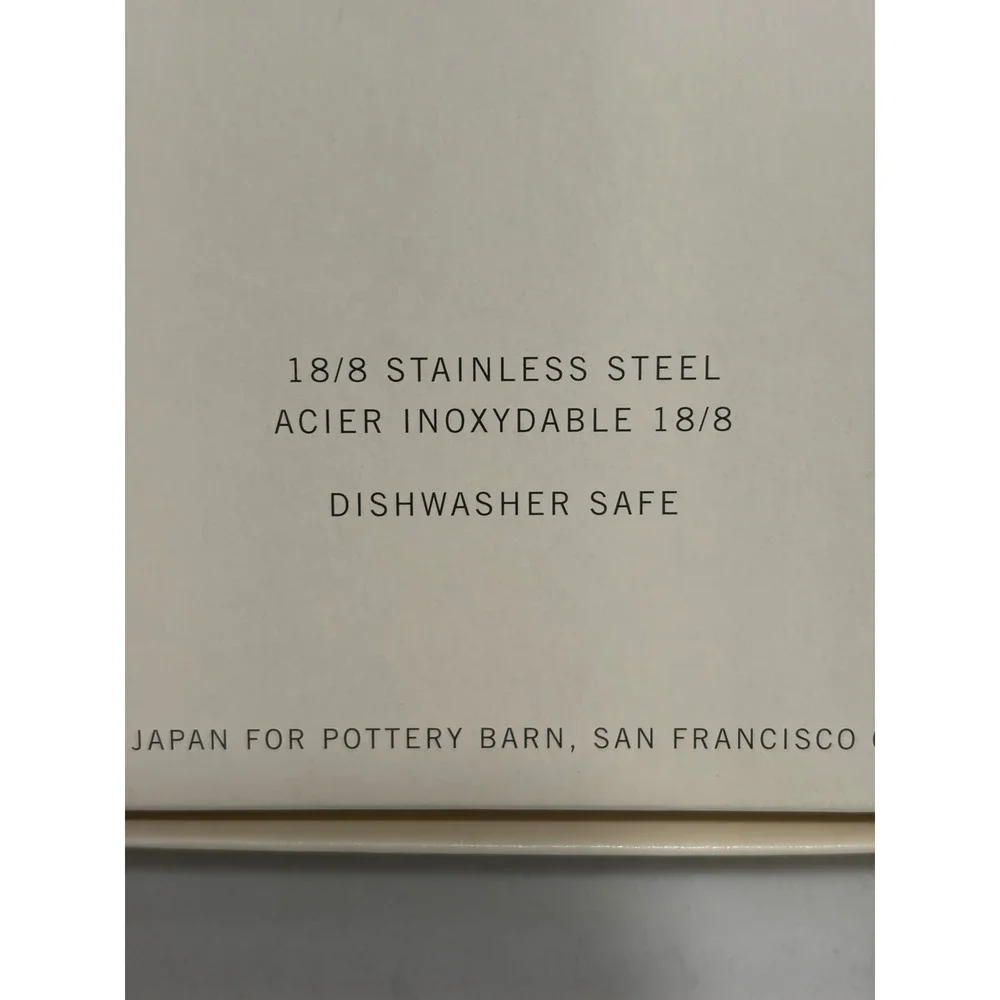 Pottery Barn Stainless Steel Engraved‎ Ice Cream Spoons Set of 4 NEW